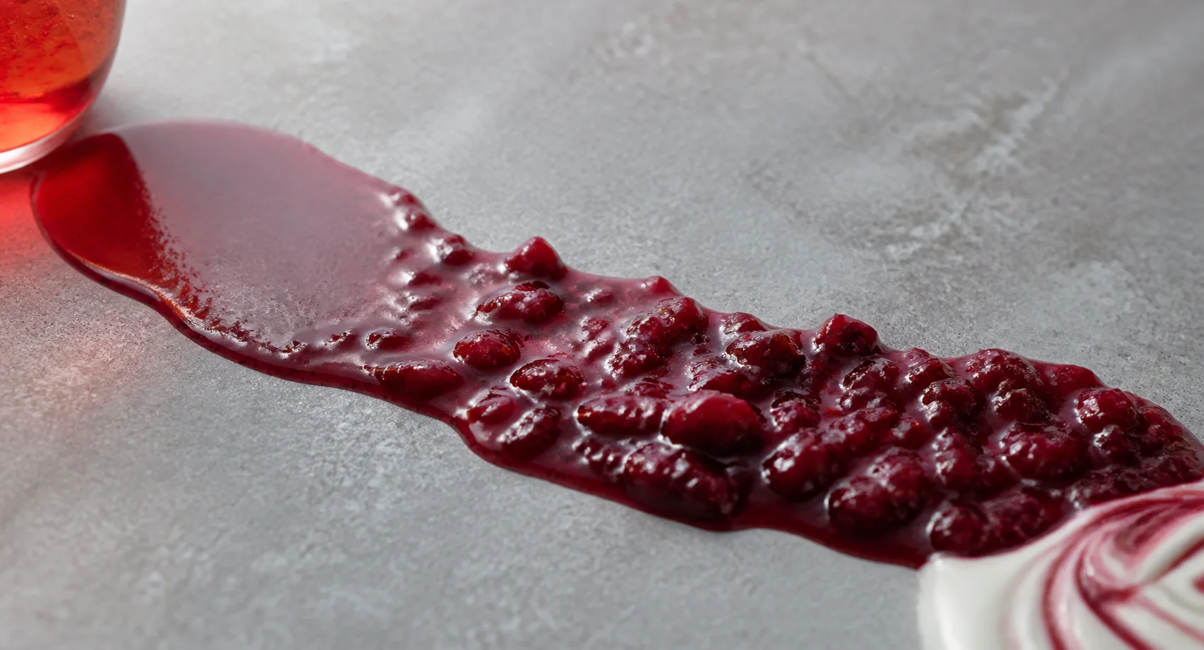 Berry fruit preparation shown across smooth, fruit-rich and inclusion textures